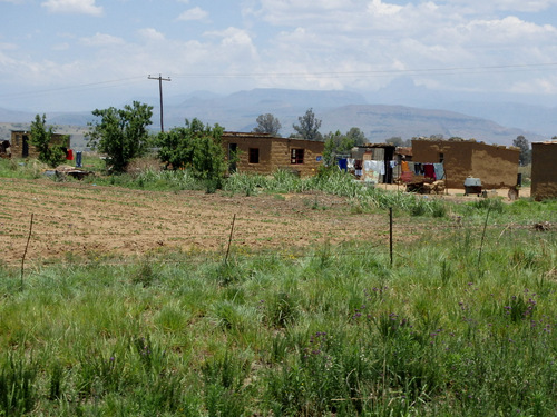 Adobe styled huts.